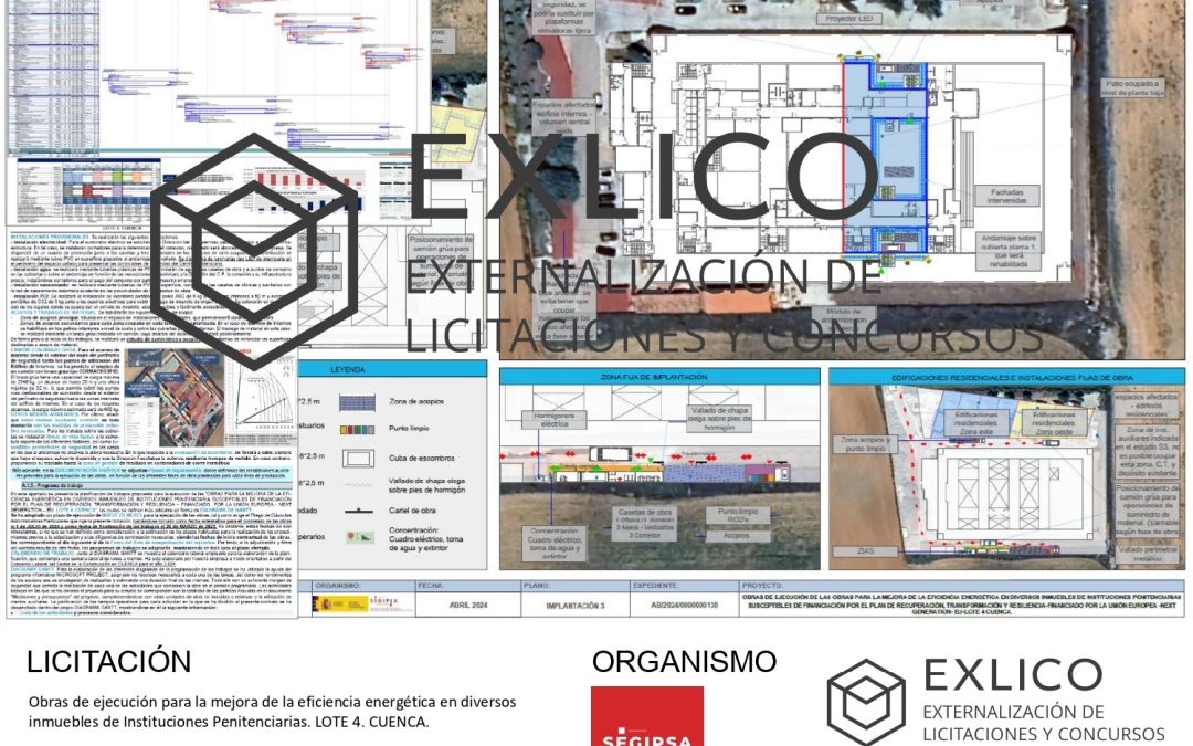 📣APERTURAS 2024📣 OBRAS DE EJECUCIÓN PARA LA MEJORA DE LA EFICIENCIA ENERGÉTICA EN DIVERSOS INMUEBLES DE INSTITUCIONES PENITENCIARIAS